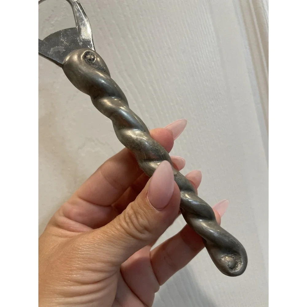 Vintage Twist Railroad Bottle Opener Silver Color Metalware Collectible MCM